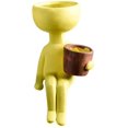 thumbnail image 2 of Cute Humanoid Flower Pot Resin Succulents Plant Pots, Abstract Character Portrait Human Shaped Plant Container Desktop Decoration for Home Office, Plant Not Include (Double Pots-Yellow), 2 of 6