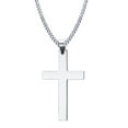 thumbnail image 1 of Simple Cross Necklace for Mens Stainless Steel Pendant,24 Inch, 1 of 4