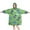 Green Cartoon Dinosaurs-1, variant on Wearable Oversized Blanket,Green Cartoon Dinosaurs Jungle Flowers Pattern Wearable Blanket Hoodie for Adults,Cozy Hooded Blankets with Super Pockets,Super Warm Fuzzy Pullover for Women & Men