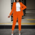 thumbnail image 4 of Bmisegm Women Solid Long Sleeved Suit Pockets Trousers Pants Suit Elegant Suit Orange XL, 4 of 6