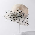 thumbnail image 5 of Straw Hats for Women , Packable Sun Hat , Womens Hats Fashion Elegant Sheer Polka Dot Flower Bucket Sun Hat For Women Spring Summer Outdoor Breathable Wide Brim Sun Cap, 5 of 5