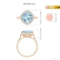 thumbnail image 4 of Angara Natural 2.7 Ct. Aquamarine with Diamond Halo Ring in 14K Rose Gold for Women (Ring Size: 3.5), 4 of 9
