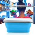 thumbnail image 4 of Lunch Box 600ml Silicone Collapsible Portable Lunch Box Bowl Folding Food Storage Container(Blue), 4 of 7