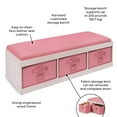 thumbnail image 2 of Badger Basket Children’s Wooden 17.3 gal Toy Storage Bench with Cushion and Fabric Bins, White & Pink, 2 of 6