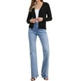 thumbnail image 2 of Suéter cárdigan casual INSPIRE CHIC para mujer, de frente abierto, de manga larga, con peplum, tejido, color negro, 2 of 6