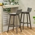 thumbnail image 3 of Becky Outdoor Acacia Wood & Wicker Barstools (Set of 2), 3 of 7
