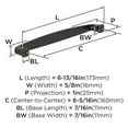 thumbnail image 3 of Amerock Franklin 6-5/16 inch Center-to-Center Oil-Rubbed Bronze Cabinet Pull, 25 Pack, 3 of 4