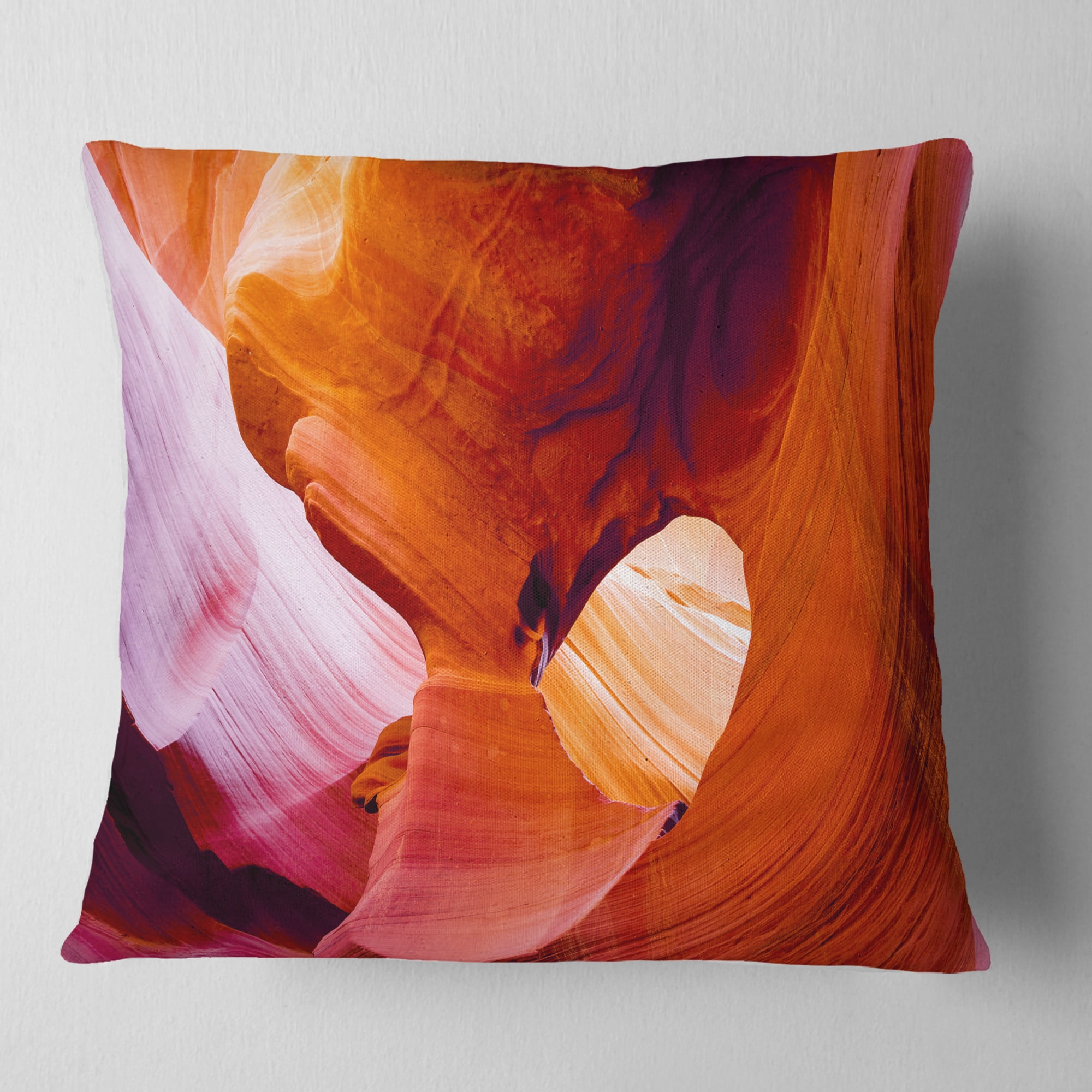 Designart Antelope Canyon USA - Landscape Photo Throw Pillow - 18x18