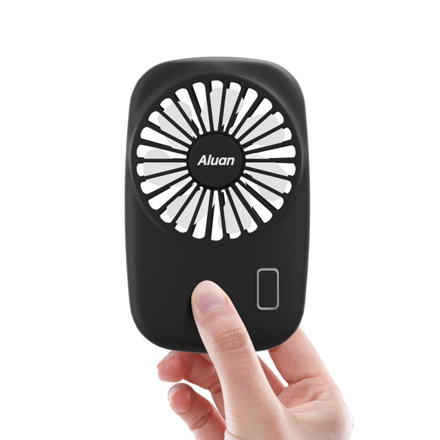 Ventilador portátil Aluan P10 USB recargable con refrigeración, negro