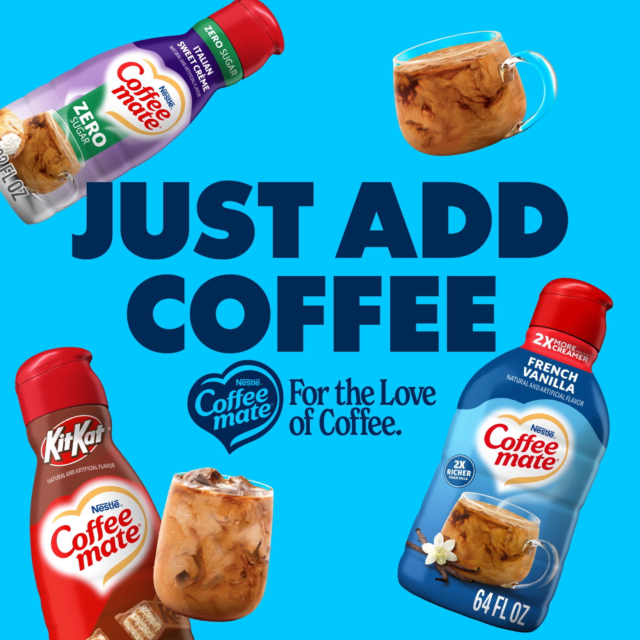 Coffee mate French Vanilla Flavored Coffee Creamer, Non-Dairy, Gluten-Free, 126 Servings 64 fl oz