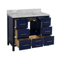 thumbnail image 5 of California 42" Bathroom Vanity with Royal Blue Cabinet and Carrara Marble Top, 5 of 6