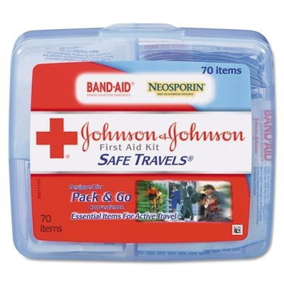 Johnson & Johnson Safe Travels First Aid Kit, 70