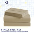 thumbnail image 2 of Sweet Home Collection 1500 Series 6 Piece Ultra Soft Microfiber Sheet Set, King, Taupe, 2 of 5