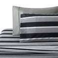 thumbnail image 3 of Hong and Arts Inc. Printed Ultra Soft Rayon from Bamboo All Season Duvet Cover Set with Corner Tie and Hidden Zipper, Black Grey Stripes Black, Grey,, 3 of 5