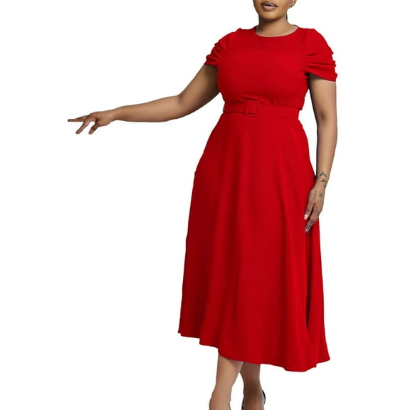 Women's Casual Pleated Dress Party Dress Wrap Bodycon Ruched Summer Dress