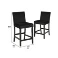 thumbnail image 5 of Benjara Kate 40 Inch Wooden Counter Height Chair with Velvet Seat, Set of 2, Black, 5 of 5