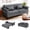 Dark gray, variant on 74" Convertible Sofa Bed, 5-in-1 Loveseat Sleeper Sofas with Pull Out Couch Bed, Storage Pockets & 2 Pillows, Modern Folding Linen Futon Couch for Living Room, Bedroom, Small Space, Brown Gray