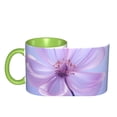 thumbnail image 4 of Bright Purple Flower Coffee Mug Fun Custom Ceramic Mugs 11oz Green, 4 of 5