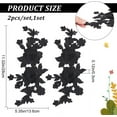thumbnail image 2 of 2PCS Black Embroidered Floral Appliques Boho Love Vintage Rose Sew on Patches Retro Flower Pair Polyester Ornament, 2 of 7