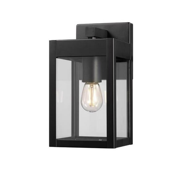 Globe Electric 3018772 10 in. 1W Solar Powered LED Lantern, Matte Black
