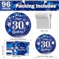 thumbnail image 3 of Jestar 96Pcs 30th Birthday Party Plates and Napkins Party Supplies Navy Blue Silver, 3 of 7