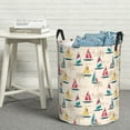 thumbnail image 6 of Honeii Reto Marine Nautical Print Laundry Hamper Basket,Baby Nursery Woven Storage Basket for Toys Bin,Pillows,Blankets,Clothes-, 6 of 6