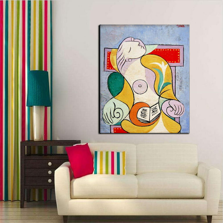 Forklaring Mitt Nedgang Pablo Picasso Wall Art Picasso La Lecture Painting Wapped Canvas Art For  Bedroom Livingroom Decoration Ready to Hang - Walmart.com