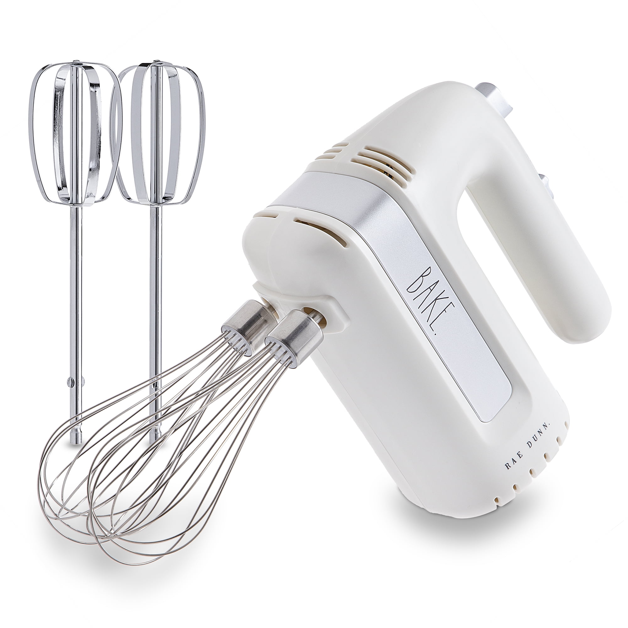 Rae Dunn Electric Hand Mixer for Kitchen with Beaters and Whisk Attachments for Cooking and
