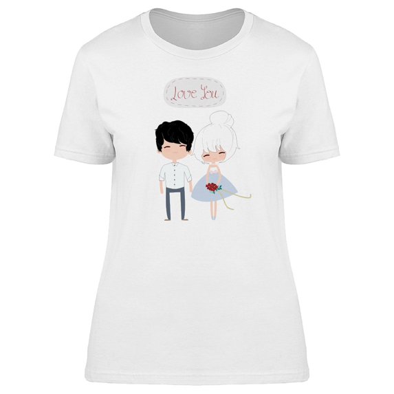 Love You Hipster Couple Doodle Tee Women's -Image by Shutterstock