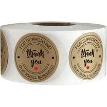 1.5inch Round Kraft Thank You Stickers - Printed Thank You for Supporting Our Small Business Stickers with Hearts 500pcs