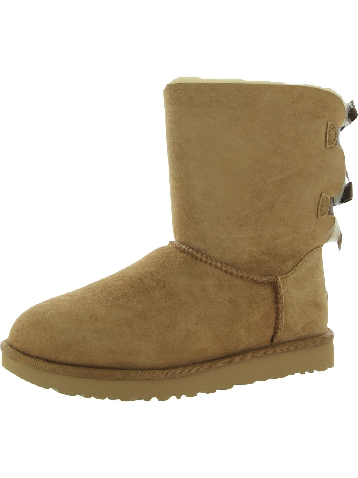 Ugg Womens Bailey Bow II Suede Shearling Winter Boots Brown 9