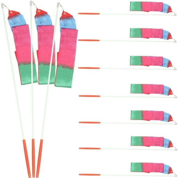 10Pcs Dance Streamers Creative Dancing Ribbons Children Performance Ribbons with Handle