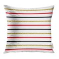 thumbnail image 1 of EREHome Housse de Coussin Moderne Rayée Colorée Or Pailleté Rouge Blanc et Noir 16x16 Pouces, 1 of 1