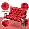 thumbnail image 4 of Kfuirde Swing Cushion, Bench Cushion Set, Indoor Outdoor Patio Seat Pad, Replacement Pillow for Garden Furniture, Lounger Chair Cushion for Porch & Balcony, Red Style E, 4 of 6