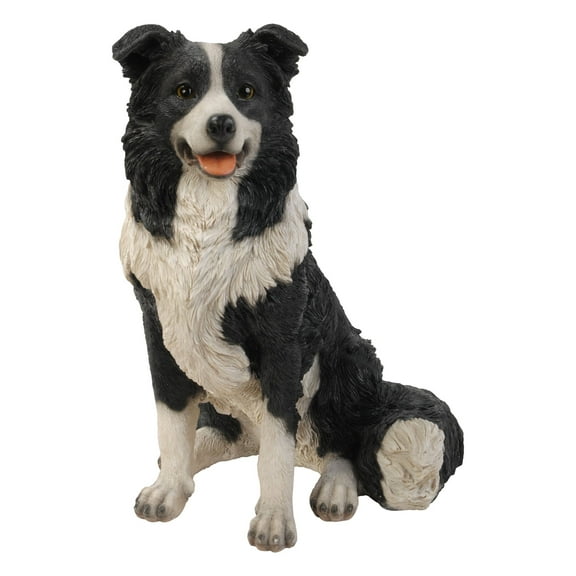 Hi-Line Gifts 19.75" Border Collie Sitting Outdoor Garden Statue