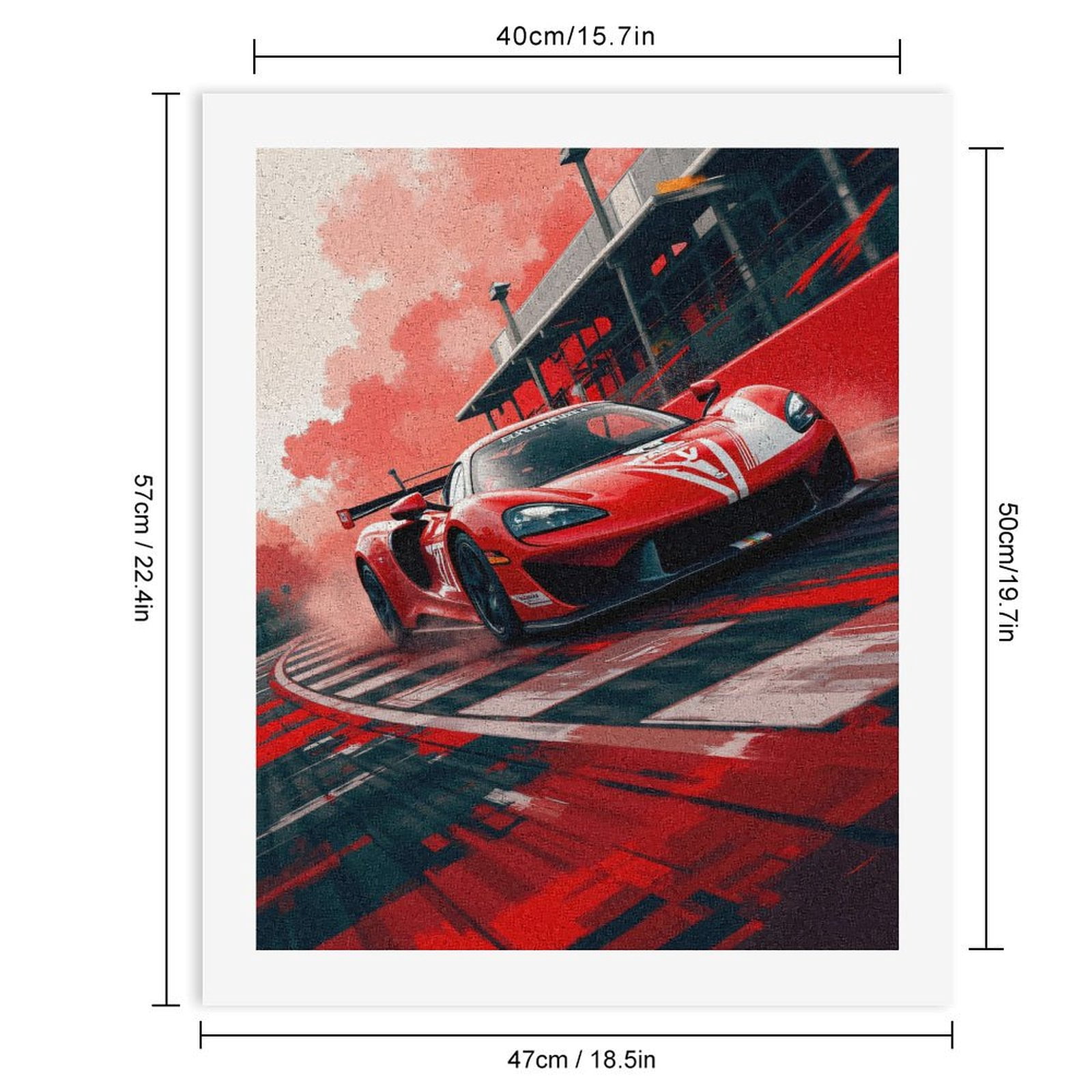 Paint by Numbers Kit for Adults, Red Racing Sports Car Track Speed Paint by Numbers, Easy Paint by Numbers Kit for Adults Beginner, DIY Adult Paint by Number Kits on Canvas, 12x16in Home Decor