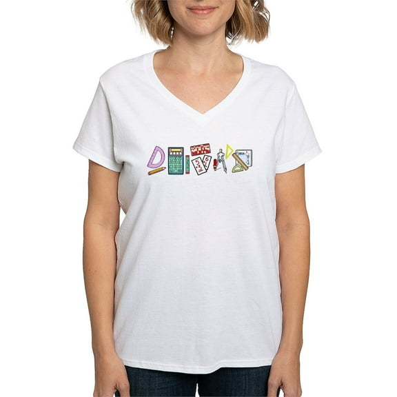 CafePress - Weapons Of Math Destruction T Shirt - Womens Cotton V-Neck T-shirt