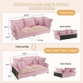 thumbnail image 2 of 90.55" Modern Convertible Deep Seat Couches with Multiple Large Soft Pillows, For Living Room Bedroom, Apartment, Office, Pink, 2 of 11