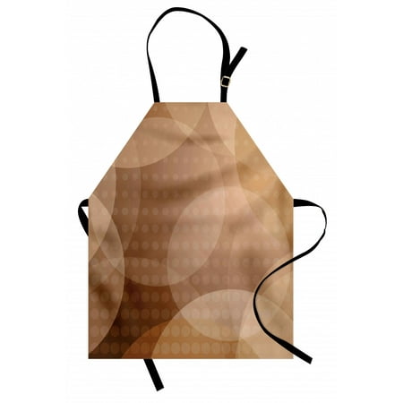

Tan Apron Overlapping Circles with Big and Small Polka Dots Pattern Gradient Modern Display Unisex Kitchen Bib Apron with Adjustable Neck for Cooking Baking Gardening Tan Brown White by Ambesonne
