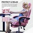 thumbnail image 2 of CONCETTA Computer Chair with Footrest and Lumbar Support, Home Offfice Chair, Pink and White, 2 of 9