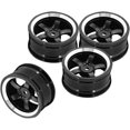 thumbnail image 5 of LINLIN 4PCS 1/10 Aluminium Alloy 5 Spokes Metal Wheels Rims Arrows Pattern Rubber Tyre Tires Compatible with 1/10 RC On Road Drift Racing Car Traxxas HSP HPI Tamiya, 5 of 5