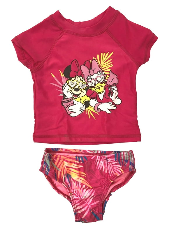 Disney Jumping Bean Infant Girls Pink 2pc Minnie Mouse Tankini Swimming Suit 12m