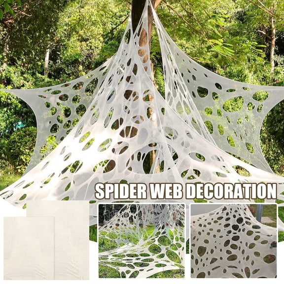 Halloween Spider Web Decorations, Large Spider Web, Halloween Outdoor Yard Party Decorations