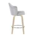 thumbnail image 5 of LumiSource Natural Wood, Chrome, Light Grey Fabric Ahoy Counter Stool - Set of 2, 5 of 7