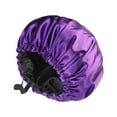 thumbnail image 3 of Beauty Sleep Bonnet, Slip-Proof Design to Maintain Hairstyles and Moisture, Essential for Natural Hair Care, Wigs, and Overnight Hair Health. Dark Purple, 3 of 4