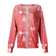 thumbnail image 5 of Valentine's Day Nursing Scrub Jacket - Long Sleeve Button Down Heart Print Professional Medical Uniform with Pockets Light pink 3XL, 5 of 5