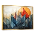 thumbnail image 3 of Designart "Abstract Mountain Landscape Orange and Green" Oversized Landscapes Framed Wall Art - Modern Orange Abstract Landscapes Entryway Framed Wall Art Print, 3 of 7