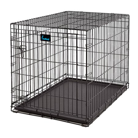 Solid-Steel Dog Crate| Heavy Duty  Foldable  Easy to Assemble  Floor Protection Roller Feet. - Single Door - 36-inch w/ Divider