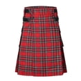 thumbnail image 4 of CONZONE Mens Traditional Scottish Dress Up Historical Plaid Skirt Outfit Funny Party Stage Performance Clothes Set, 4 of 9