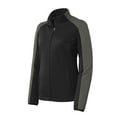 thumbnail image 5 of Port Authority Womens Active Colorblock Soft Shell Jacket L718 X-Small Deep Black/Grey Steel, 5 of 6